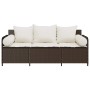 Sofá de jardín con cojines 3 plazas ratán sintético marrón by , Outdoor sofas - Ref: Foro24-4104173, Price: 225,67 €, Discoun...