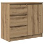 Aparador con cajón roble artesanal 71x35x65cm madera ingeniería by , Sideboards - Ref: Foro24-861579, Price: 82,76 €, Discoun...