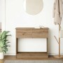 Mesa consola con cajones roble artesanal 85,5x38,5x74,5 cm de , Mesas auxiliares - Ref: Foro24-861399, Precio: 64,54 €, Descu...