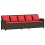 Sofá de jardín con cojines 5 plazas ratán sintético marrón von , Gartensets - Ref: Foro24-4104119, Preis: 296,47 €, Rabatt: %