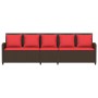 Sofá de jardín con cojines 5 plazas ratán sintético marrón von , Gartensets - Ref: Foro24-4104119, Preis: 296,47 €, Rabatt: %