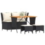 Juego comedor jardín 4 piezas con cojines ratán sintético negro by , Garden sets - Ref: Foro24-4104131, Price: 289,02 €, Disc...