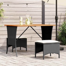 Mesa de jardín superficie de madera ratán PE negro 105x75x72 cm von , Gartentische - Ref: Foro24-4104138, Preis: 125,22 €, Ra...
