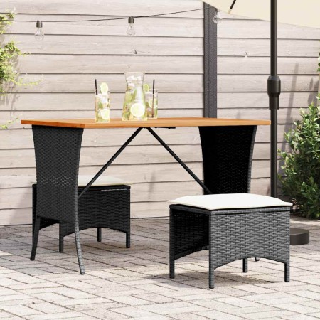 Mesa de jardín superficie de madera ratán PE negro 105x75x72 cm von , Gartentische - Ref: Foro24-4104138, Preis: 125,22 €, Ra...