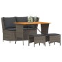 Juego de comedor de jardín 4 piezas con cojines ratán PE gris von , Gartensets - Ref: Foro24-4104133, Preis: 339,41 €, Rabatt: %