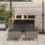 Juego de comedor de jardín 4 piezas con cojines ratán PE gris de , Conjuntos de jardín - Ref: Foro24-4104133, Precio: 298,62 €