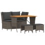 Juego de comedor de jardín 4 piezas con cojines ratán PE gris von , Gartensets - Ref: Foro24-4104133, Preis: 339,41 €, Rabatt: %