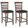 Taburetes de bar con cojines 2 uds madera maciza marrón caucho von , Küchenhocker - Ref: Foro24-4102538, Preis: 128,11 €, Rab...