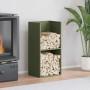 Leñero verde oliva 40x30x80 cm Acero laminado en frío by , Firewood bags and holders - Ref: Foro24-864190, Price: 82,21 €, Di...