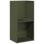 Leñero verde oliva 40x30x80 cm Acero laminado en frío by , Firewood bags and holders - Ref: Foro24-864190, Price: 82,21 €, Di...