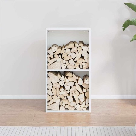 Leñero blanco 40x30x75 cm Acero laminado en frío von , Brennholztaschen und -halter - Ref: Foro24-864192, Preis: 81,97 €, Rab...