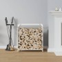 Leñero blanco 60x28x65 cm Acero laminado en frío by , Firewood bags and holders - Ref: Foro24-864200, Price: 55,25 €, Discoun...