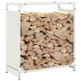 Leñero blanco 60x28x65 cm Acero laminado en frío by , Firewood bags and holders - Ref: Foro24-864200, Price: 55,25 €, Discoun...