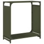Leñero verde oliva 60x28x65 cm Acero laminado en frío by , Firewood bags and holders - Ref: Foro24-864202, Price: 55,25 €, Di...