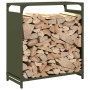 Leñero verde oliva 60x28x65 cm Acero laminado en frío by , Firewood bags and holders - Ref: Foro24-864202, Price: 55,25 €, Di...