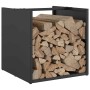 Leñero negro 40x40x40 cm Acero laminado en frío de , Bolsas y soportes de leña - Ref: Foro24-864237, Precio: 47,76 €, Descuen...