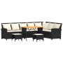 Set de sofás de jardín en forma de L con cojines 4 pzas negro by , Garden sets - Ref: Foro24-3365324, Price: 573,23 €, Discou...