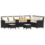 Set de sofás de jardín en forma de L con cojines 4 pzas negro by , Garden sets - Ref: Foro24-3365324, Price: 573,23 €, Discou...