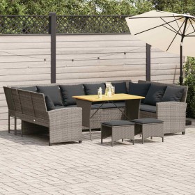 Set de sofás de jardín 4 pzas y cojines ratán sintético gris de , Conjuntos de jardín - Ref: Foro24-3365339, Precio: 832,27 €...