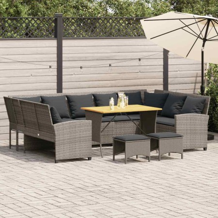 Set de sofás de jardín 4 pzas y cojines ratán sintético gris by , Garden sets - Ref: Foro24-3365339, Price: 734,32 €, Discoun...