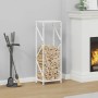 Leñero blanco 34x25x100 cm Acero laminado en frío by , Firewood bags and holders - Ref: Foro24-864324, Price: 53,51 €, Discou...