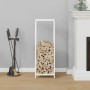 Leñero blanco 34x25x100 cm Acero laminado en frío by , Firewood bags and holders - Ref: Foro24-864324, Price: 53,51 €, Discou...