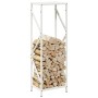 Leñero blanco 34x25x100 cm Acero laminado en frío by , Firewood bags and holders - Ref: Foro24-864324, Price: 53,51 €, Discou...