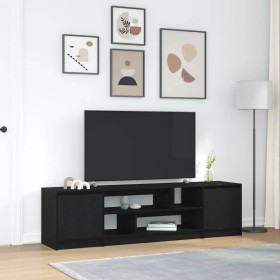 Mueble de TV de madera de roble negro 188,5x41x50 cm de , Muebles TV - Ref: Foro24-3328418, Precio: 146,48 €, Descuento: %