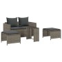 Set de muebles de jardín 5 pzas y cojines apilables gris von , Outdoor-Sofas - Ref: Foro24-4104165, Preis: 266,16 €, Rabatt: %