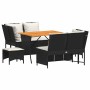 Set de muebles de jardín 5 pzas y cojines ratán sintético negro by , Garden sets - Ref: Foro24-3365345, Price: 422,69 €, Disc...