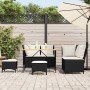 Set de muebles de jardín 5 pzas y cojines ratán sintético negro by , Garden sets - Ref: Foro24-3365345, Price: 422,69 €, Disc...