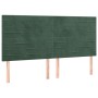 Cama box spring con colchón terciopelo verde oscuro 160x200 cm