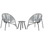 Juego de sillas de jardín 3 uds negro y gris claro by , Garden chairs - Ref: Foro24-4009294, Price: 169,92 €, Discount: %