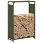 Leñero verde oliva 60x28x90 cm Acero laminado en frío de , Bolsas y soportes de leña - Ref: Foro24-864214, Precio: 61,04 €, D...