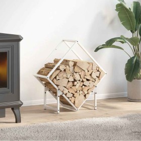 Leñero blanco 60x25x60 cm Acero laminado en frío by , Firewood bags and holders - Ref: Foro24-864280, Price: 27,44 €, Discoun...