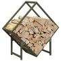 Leñero verde oliva 60x25x60 cm Acero laminado en frío by , Firewood bags and holders - Ref: Foro24-864282, Price: 27,44 €, Di...