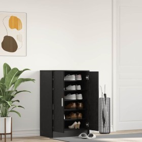 Zapatero de madera de roble negro 60x35x92 cm von , Schuhregale und Schuhorganisatoren - Ref: Foro24-862074, Preis: 107,87 €,...