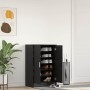 Zapatero de madera de roble negro 60x35x92 cm by , Shoe racks and shoe organizers - Ref: Foro24-862074, Price: 107,74 €, Disc...