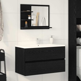 Espejo de baño de madera de roble negro 60x10,5x45 cm von , Badezimmerwaschtische - Ref: Foro24-862546, Preis: 38,03 €, Rabat...