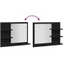 Espejo de baño de madera de roble negro 60x10,5x45 cm de , Tocadores de baño - Ref: Foro24-862546, Precio: 37,04 €