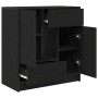 Aparador con cajones y puertas roble negro 70,5x34x74,5 cm de , Aparadores - Ref: Foro24-861842, Precio: 102,75 €, Descuento: %