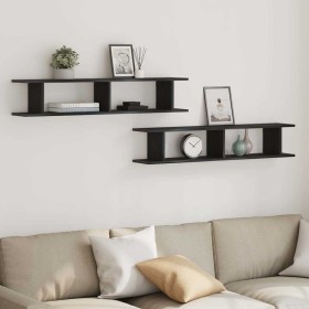 Estante pared 2uds madera ingeniería roble negro 105x18x20cm von , Regale und Regale - Ref: Foro24-862062, Preis: 49,71 €, Ra...