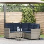 Sofá de jardín en forma de L con mesa y cojines ratán PE gris by , Outdoor sofas - Ref: Foro24-4103879, Price: 314,04 €, Disc...