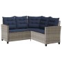 Sofá de jardín en forma de L con mesa y cojines ratán PE gris by , Outdoor sofas - Ref: Foro24-4103879, Price: 314,04 €, Disc...