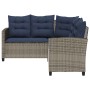 Sofá de jardín en forma de L con mesa y cojines ratán PE gris by , Outdoor sofas - Ref: Foro24-4103879, Price: 314,04 €, Disc...