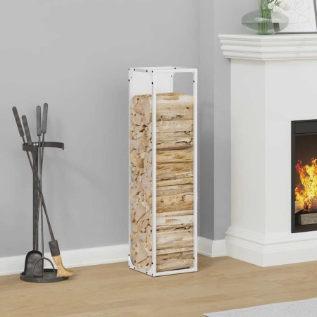 Leñero blanco 25x25x100 cm Acero laminado en frío von , Brennholztaschen und -halter - Ref: Foro24-864268, Preis: 51,45 €, Ra...