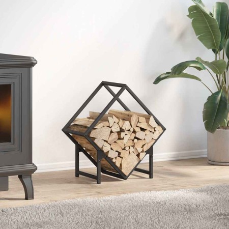 Leñero negro 50x25x50 cm Acero laminado en frío de , Bolsas y soportes de leña - Ref: Foro24-864275, Precio: 32,79 €
