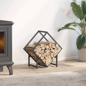 Leñero antracita 50x25x50 cm Acero laminado en frío by , Firewood bags and holders - Ref: Foro24-864277, Price: 32,00 €, Disc...