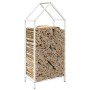 Leñero blanco 40x25x90 cm Acero laminado en frío by , Firewood bags and holders - Ref: Foro24-864296, Price: 41,85 €, Discoun...