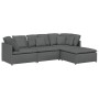 Sofá modular con reposapiés y cojines de tela gris oscuro von , Sofas - Ref: Foro24-3321298, Preis: 745,00 €, Rabatt: %
